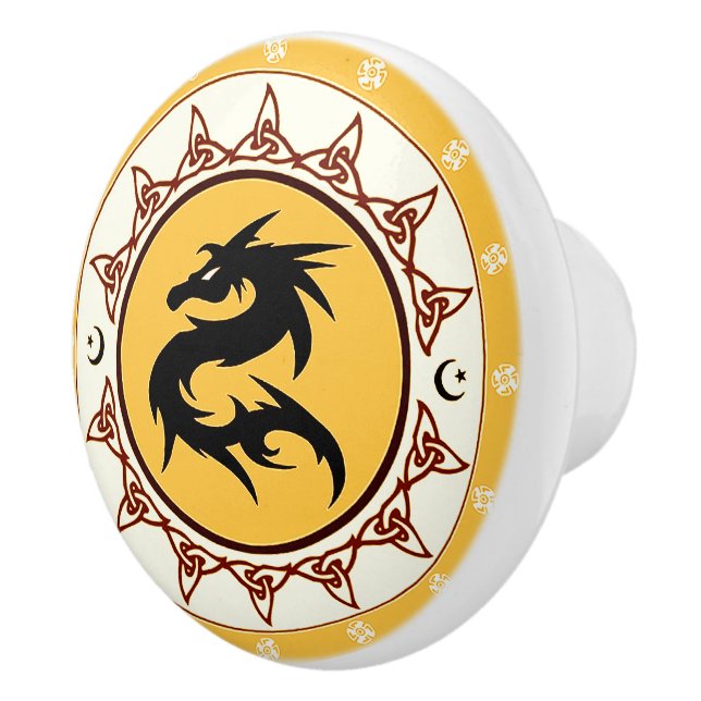 Bouton De Porte En Céramique Noeud 2 de dragon (Droite)