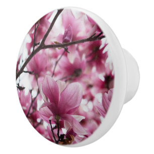Bouton De Porte En Céramique Noeud en céramique florale de Tulipe japonaise