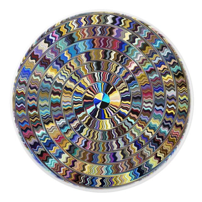 Bouton De Porte En Céramique Noeud en céramique Sun Swirl native (Devant)