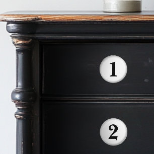 Bouton De Porte En Céramique Noeuds en céramique noir et blanc numérotés