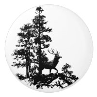 Noir Blanc Cerf Animal Nature silhouette