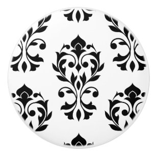 Bouton De Porte En Céramique Noir d'atterrisseur Ptn II de damassé de coeur su