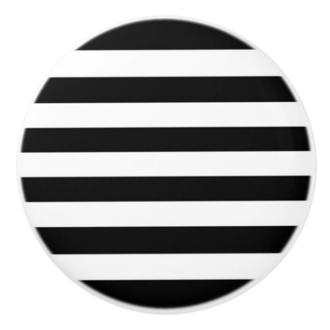 Bouton De Porte En Céramique noir et blanc (Devant)