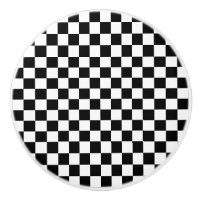 Noir et blanc À damiers cercueil en céramique