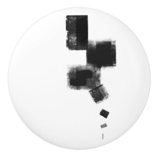 Bouton De Porte En Céramique Noir et blanc minimaliste géométrique Abstraite