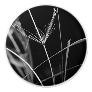 Bouton De Porte En Céramique Noir et blanc Noeud de danger de la nature