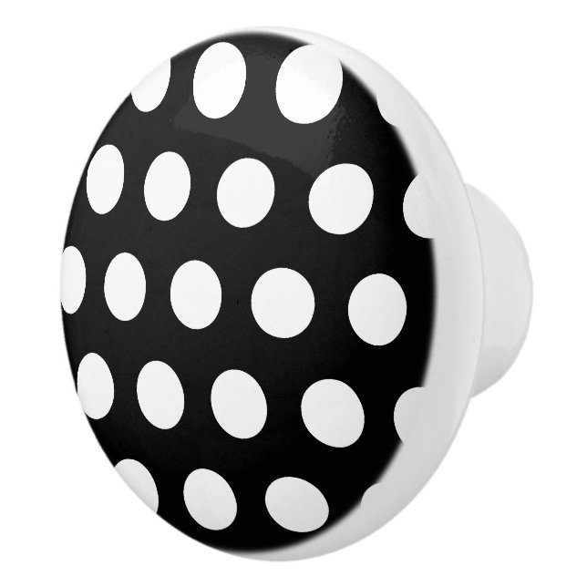 Bouton De Porte En Céramique Noir Polka Dot Ceramic Knows (Droite)