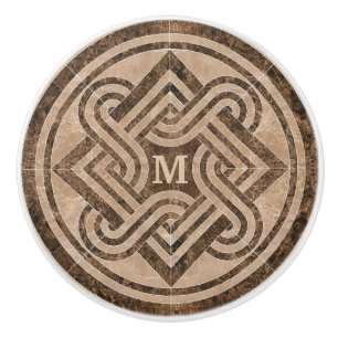 Bouton De Porte En Céramique noix en céramique de l'ornement en marbre monogram