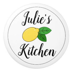 Bouton De Porte En Céramique Nom Personnalisé Cute Lemon Design Kitchen Tiroir