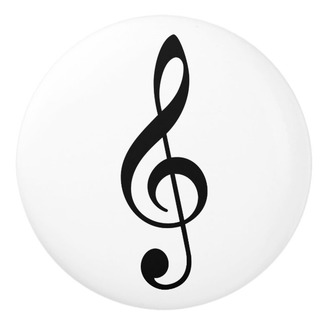 Bouton De Porte En Céramique Notation du symbole de musique Clé en Arbre noir (Devant)