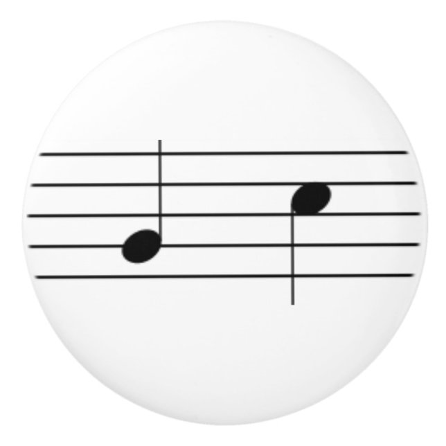 Bouton De Porte En Céramique Notation musicale - notes quartes ou noires (Devant)