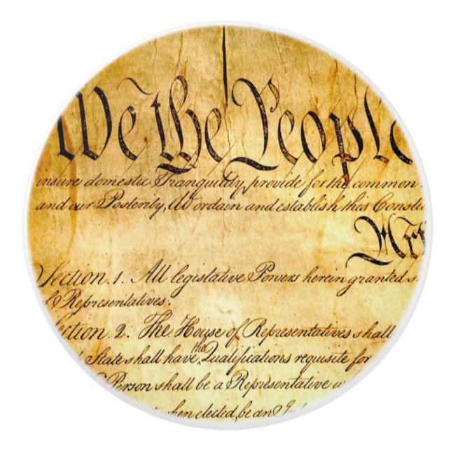 Bouton De Porte En Céramique Nous le peuple - Constitution (Devant)