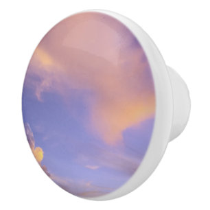 BOUTON DE PORTE EN CÉRAMIQUE NUAGES DE SOLEIL AU COUCHER DU SOLEIL