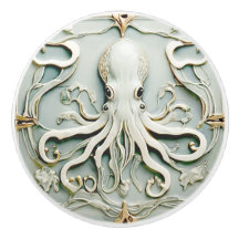 Octopus Art Nouveau Faux Relief Mint antique