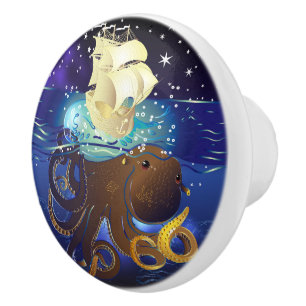Bouton De Porte En Céramique Octopus Huge et Caravella