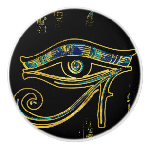 Bouton De Porte En Céramique Oeil égyptien de Horus sur les hiéroglyphes et l