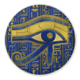 Bouton De Porte En Céramique Oeil égyptien d'or de lazulite de Horus - de