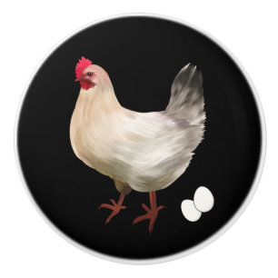 Bouton De Porte En Céramique OEufs de poulet fermier mignonne Pays