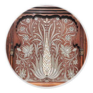 Bouton De Porte En Céramique Oeuvre Art Nouveau en bois, belle originale, belle