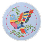 Oiseau Whimsical Coloré Folk Rustique Retro Bleu