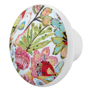 Bouton De Porte En Céramique Oiseaux de papier II
