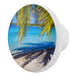 Bouton De Porte En Céramique Ombres sur la plage