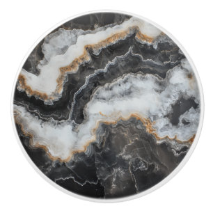 Bouton De Porte En Céramique Onyx Nature Gem Motif