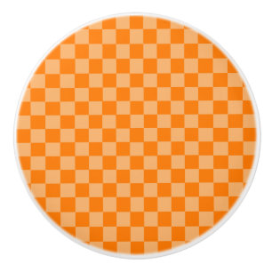 Bouton De Porte En Céramique Orange Combination Checkerboard par ShirleyTaylor