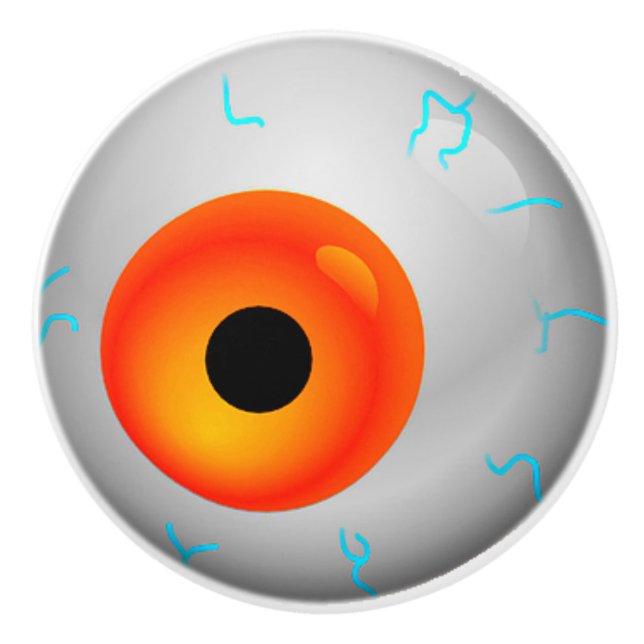 Bouton De Porte En Céramique Orange Eyeball Zombie Drawer Knower (Devant)