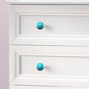 Bouton De Porte En Céramique Orb Motif Abstrait Turquoise