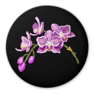 Bouton De Porte En Céramique Orchids