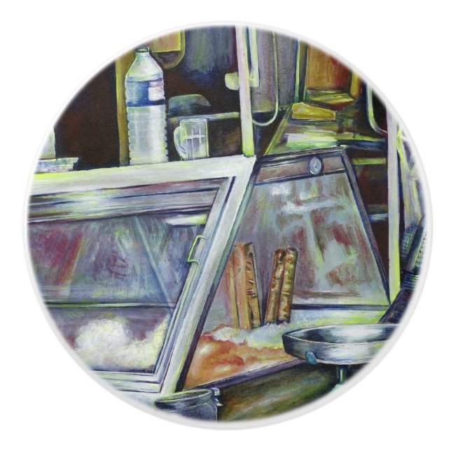 Bouton De Porte En Céramique Où est le Fish Head Curry ? Singapour (Devant)