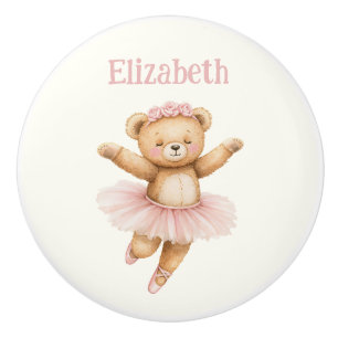 Bouton De Porte En Céramique Ours ballerine mignon