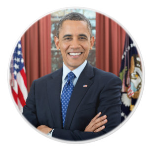 Bouton De Porte En Céramique Oval Office Portrait, Obama Barack Président des É