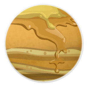 Bouton De Porte En Céramique Pancake et sirop d'érable mignon