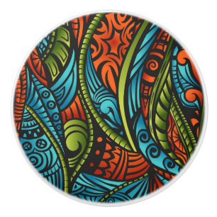 Bouton De Porte En Céramique Papier peint ethnique abstrait