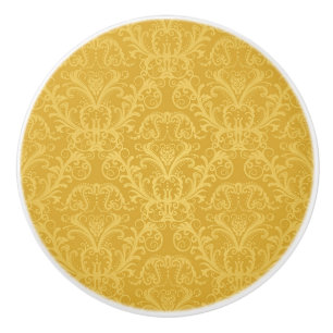 Bouton De Porte En Céramique Papier peint floral d'or de luxe