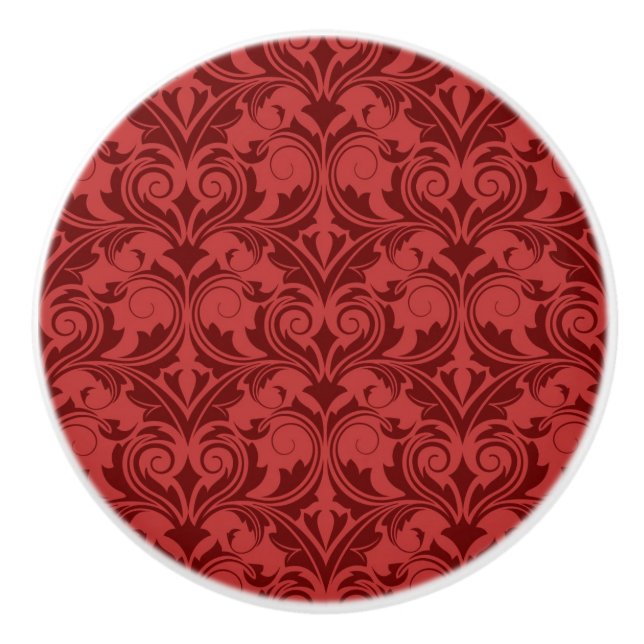 Bouton De Porte En Céramique Papier peint rouge (Devant)