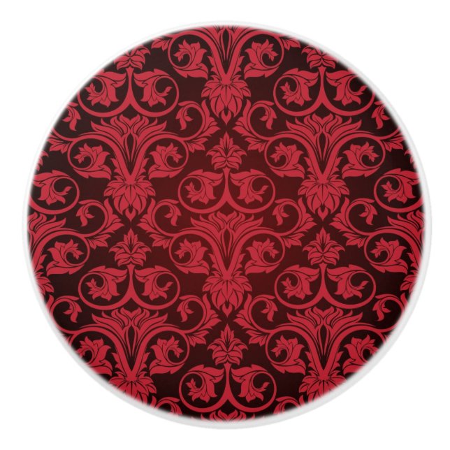Bouton De Porte En Céramique Papier peint rouge 2 (Devant)