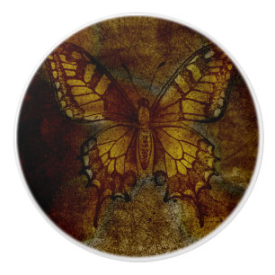 Bouton De Porte En Céramique Papillon d'art