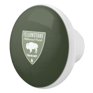 Bouton De Porte En Céramique Parc national de Yellowstone Bison