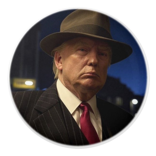 Bouton De Porte En Céramique Parrain de l'Amérique Don J. Trump (Devant)
