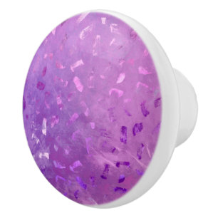 Bouton De Porte En Céramique Parties scintillant Lilac
