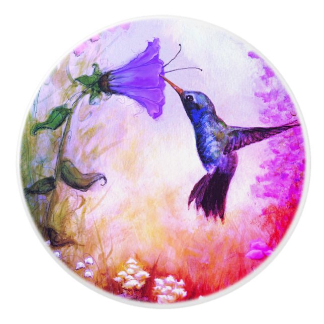 Bouton De Porte En Céramique Pastel Hummingbird Ceramic Knob (Devant)
