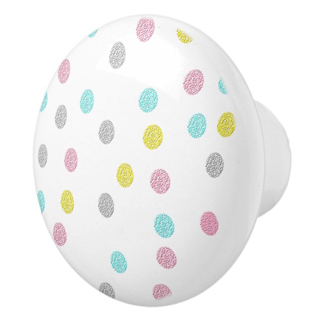 Bouton De Porte En Céramique Pastel Pois Ceramic Knob (Droite)
