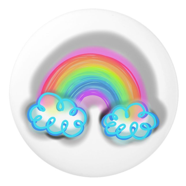 Bouton De Porte En Céramique Pastel Rainbow (Devant)