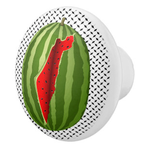 Bouton De Porte En Céramique Pastèque Palestine - Slice