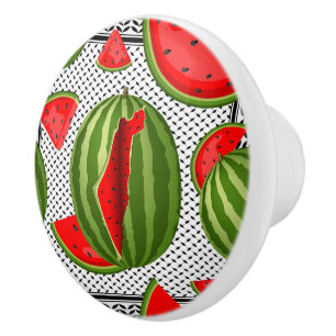 Bouton De Porte En Céramique Pastèque Palestine - Slice