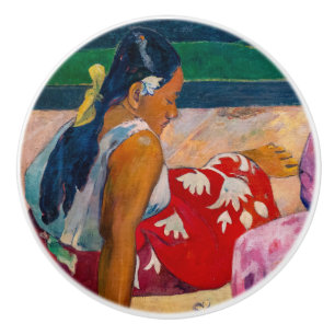 Bouton De Porte En Céramique Paul Gauguin - Femmes de Tahiti sur la plage