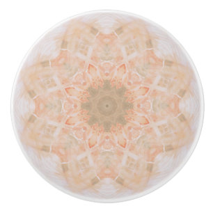 Bouton De Porte En Céramique Peach Orange Mandala
